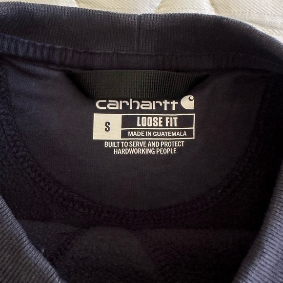 Carhartt Loose Fit Men's Size Small Navy Blue Crewneck Sweatshirt - Picture 4 of 7